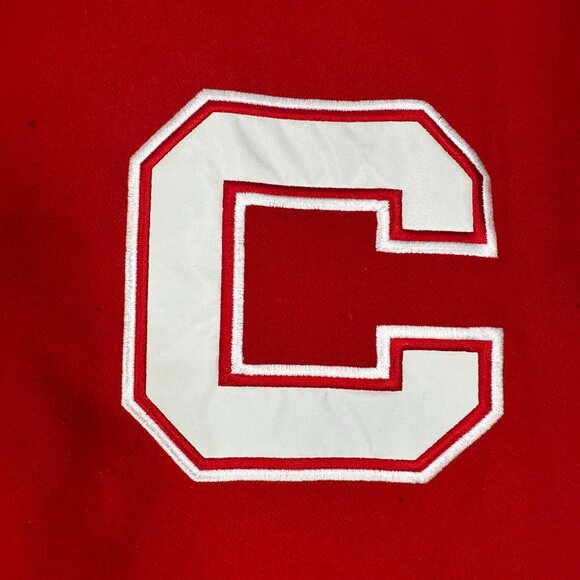 NWT Steve & Barry’s University Sportswear Varsity Jacket XXL Red/ Ivory "Cocks" - Picture 4 of 15